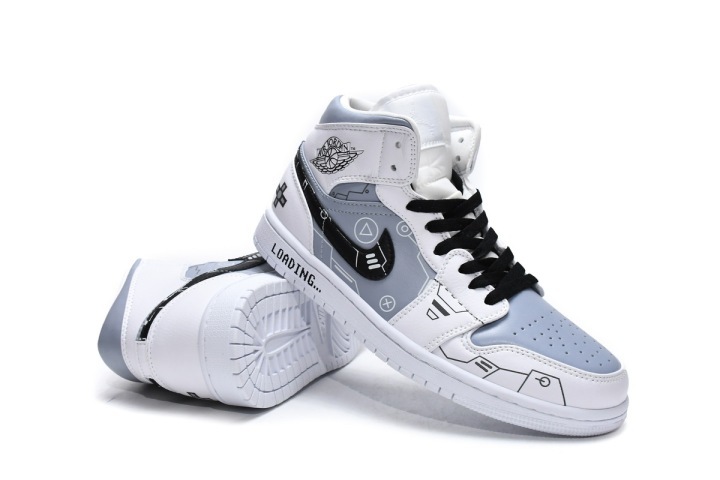 Boostmasterlin Jordan 1 Mid PS5 White Grey Black, 554724-130 - ShareSneakers.com