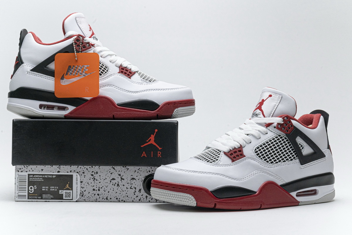 PKGoden Jordan 4 Retro Fire Red (2020),  DC7770-160 