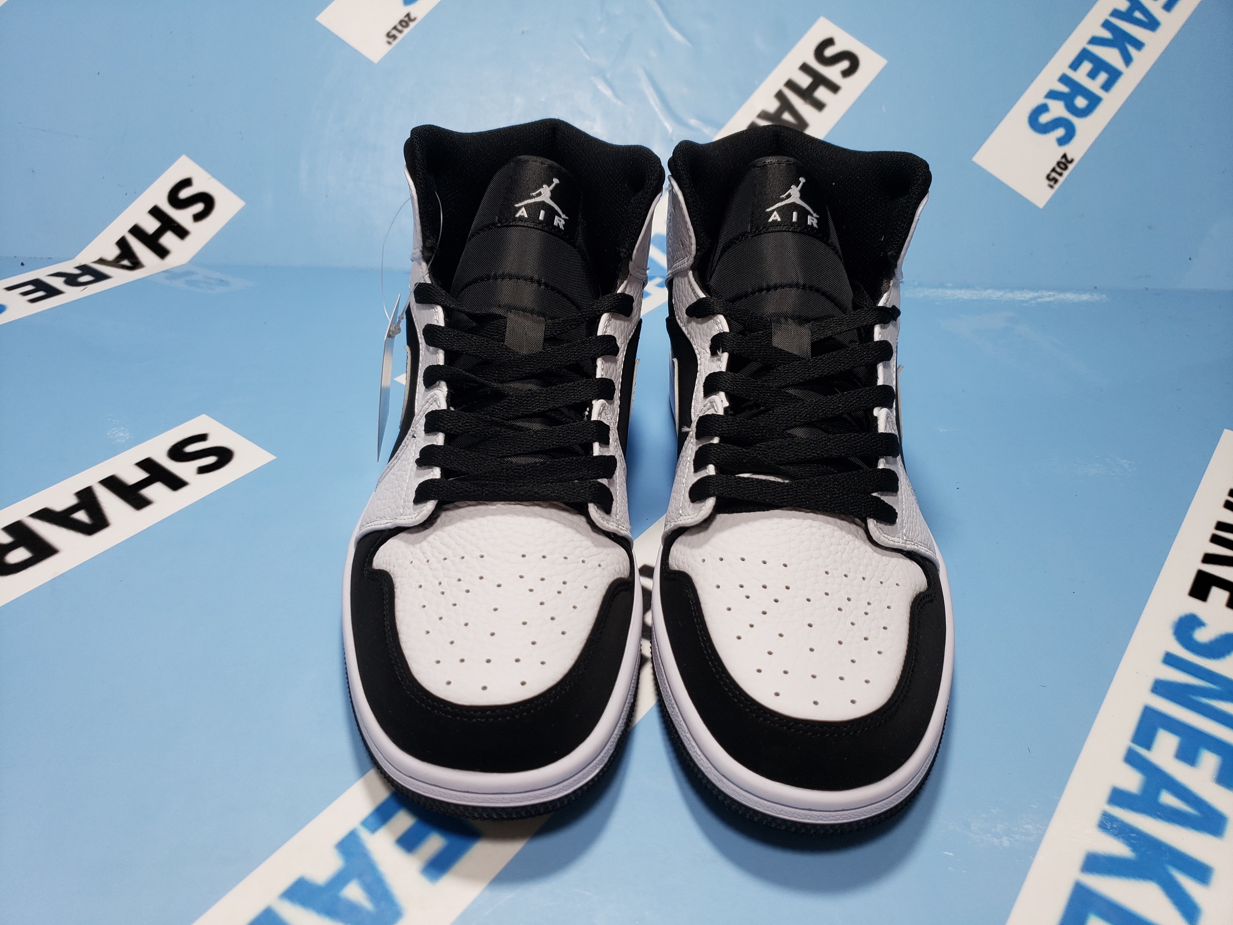 POP Jordan 1 Mid White Black,  554724-113 