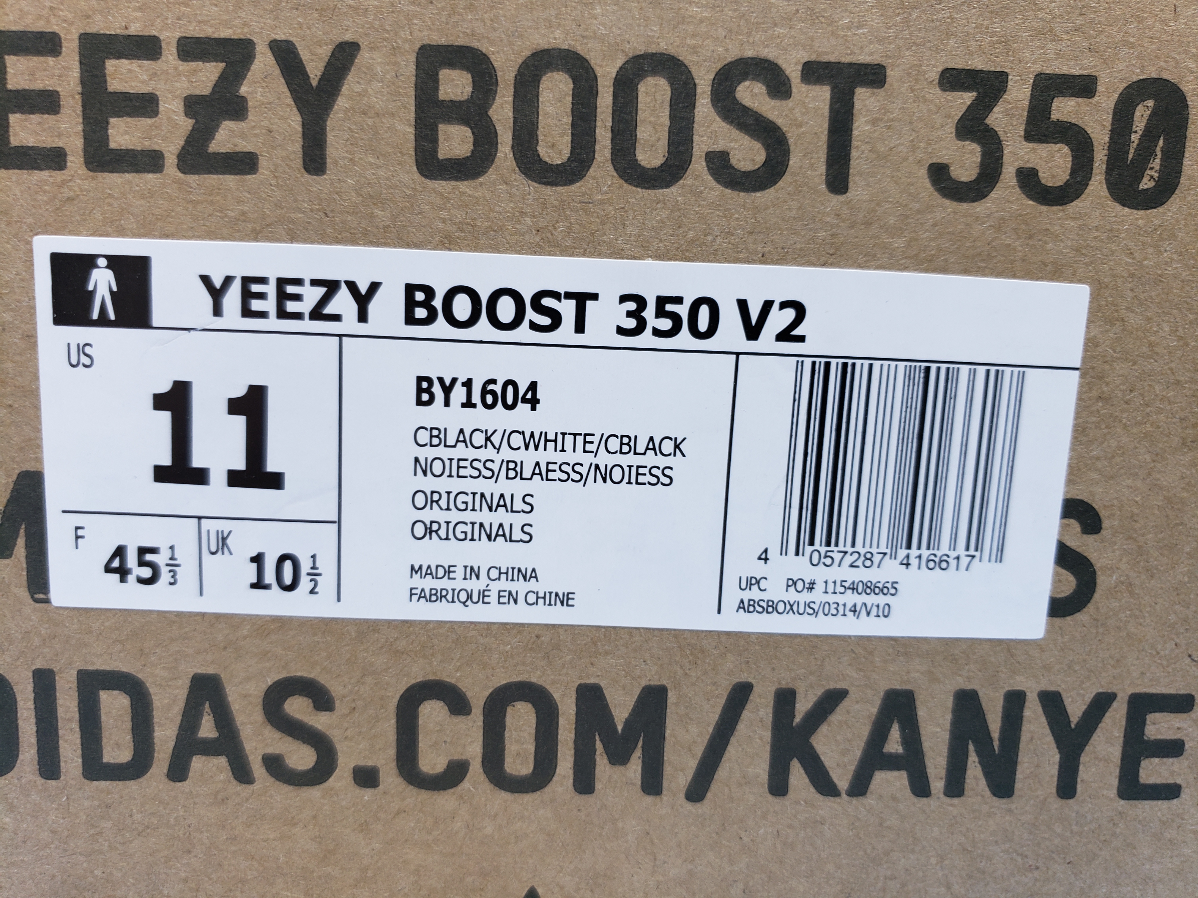 BoostMasterLin Yeezy Boost 350 V2 Core Black White , BY1604 