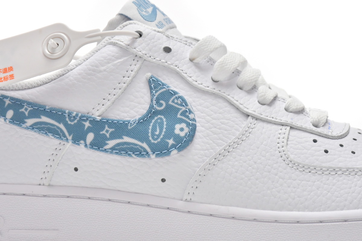 BoostMasterLin Air Force 1 Low '07 Essential White Worn Blue Paisley , DH4406-100 