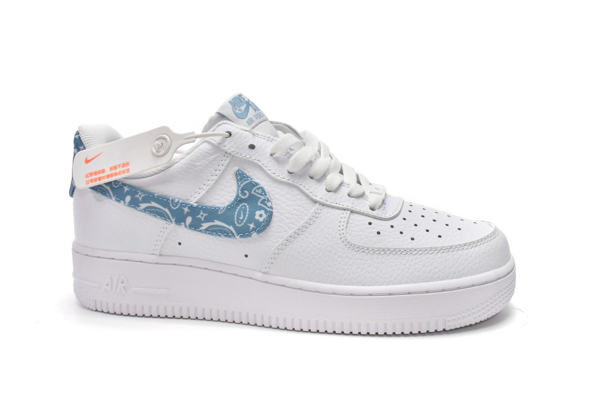 POP Air Force 1 Low '07 Essential White Worn Blue Paisley , DH4406-100 
