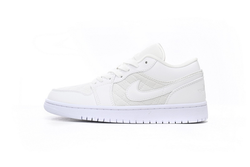 Boostmasterlin Jordan 1 Low Quilted “Triple White”, DB6480-100 