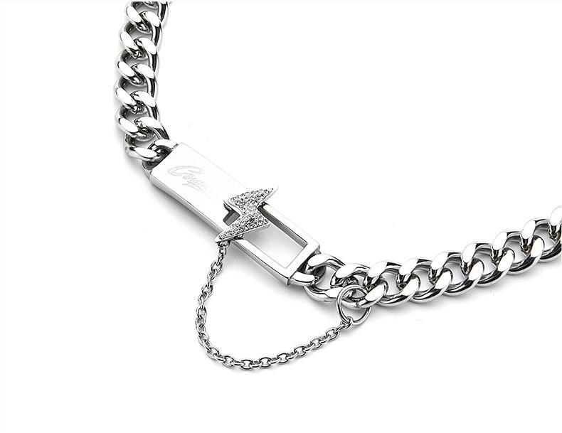 Perfectkicks Lightning Square Necklace Men and Women Hip Hop Niche  PKGoden PKGoden Jordan 1 Retro High OG Hyper Royal - Sharesneakers.com