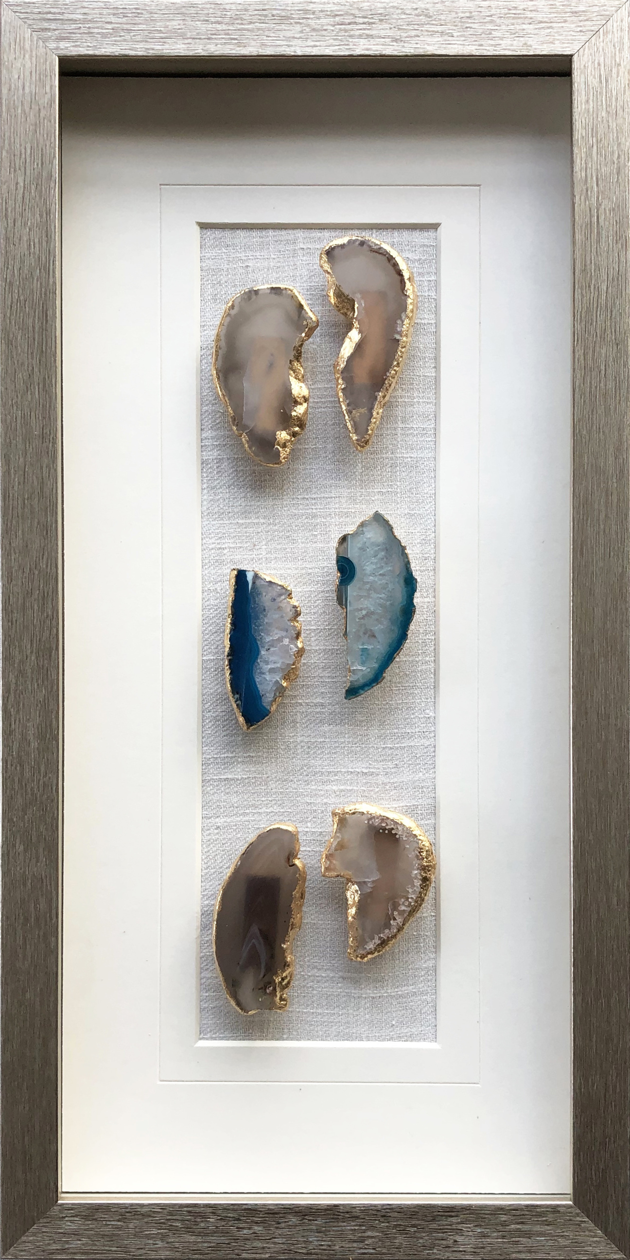 natual agate framed wall art modern brown shadow box wall decoration
