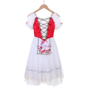 B24124 Red La Fille mal gardée Variation Romantic Ballet Tutu