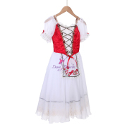 B24124 Red La Fille mal gardée Variation Romantic Ballet Tutu