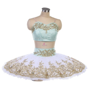 B25646 Green & White Custom Size Made Tutu for YAGP Competition Ballet Tutu for Le Corsaire Medora