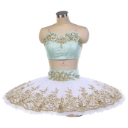 B25646 Green & White Custom Size Made Tutu for YAGP Competition Ballet Tutu for Le Corsaire Medora
