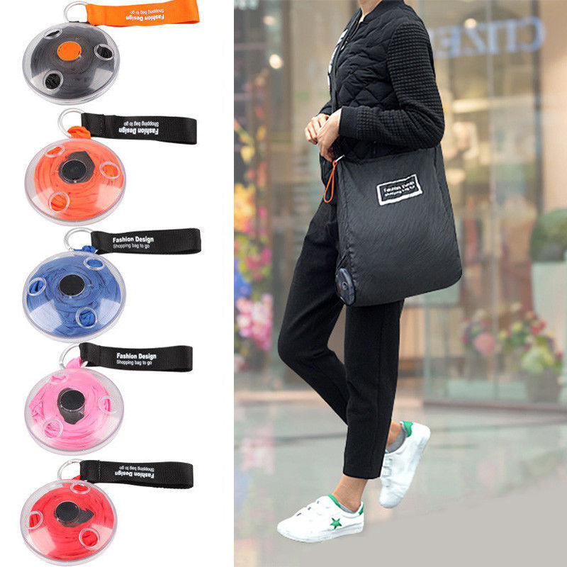Portable Disc Folding Shopping Bag Reusable Recycle Shopper Bag Small Storage Shopping Shoulder Bags Roll Up Tote Bag Pouch Supplier of High Quality Portable Folding Shopping Bag Reusable Recycle Shopper Bag Supplier shopper bag supplier,portable folding shopping bag,disc folding shopping