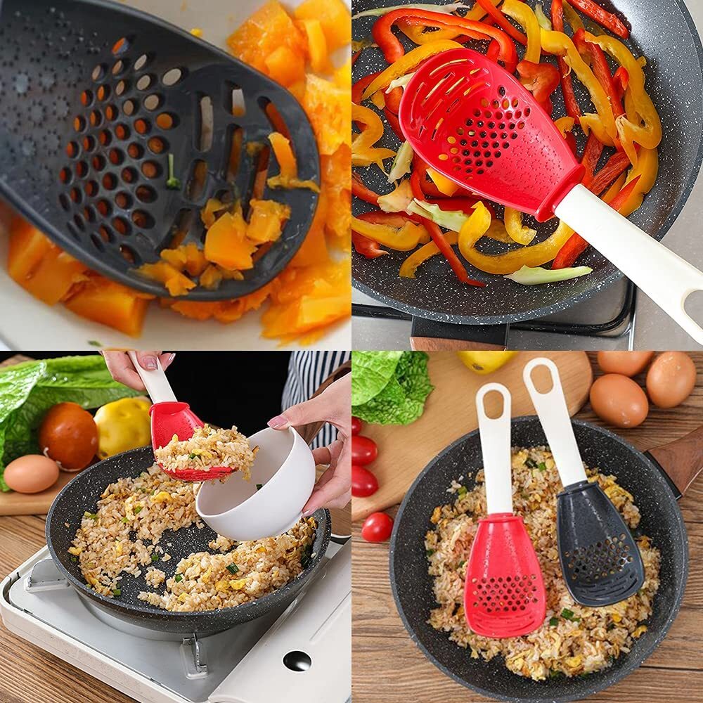 Wholesale 2021 New Design Multifunctional Cooking Spoon Strainer Scoop Heat-resistant Hanging Hole Kitchen Gadgets Cooking  kitchen tools Wholesale 2021 New Design Multifunctional Cooking Spoon Strainer Spoon multifunctional cooking spoon