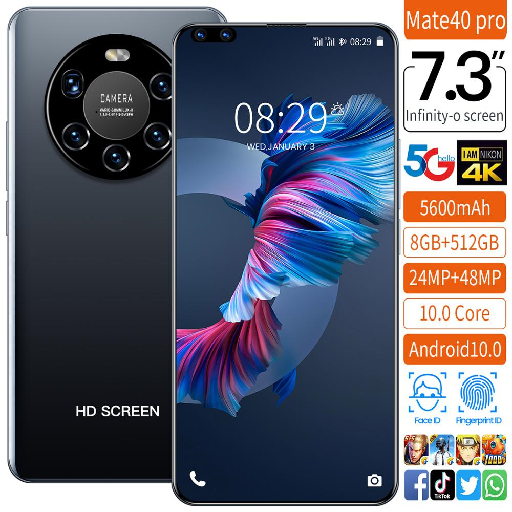 M40 Pro 4GB Ram 64GB Rom Smartphone 7.3 Inch AMOLED Screen Android 8.0 ...