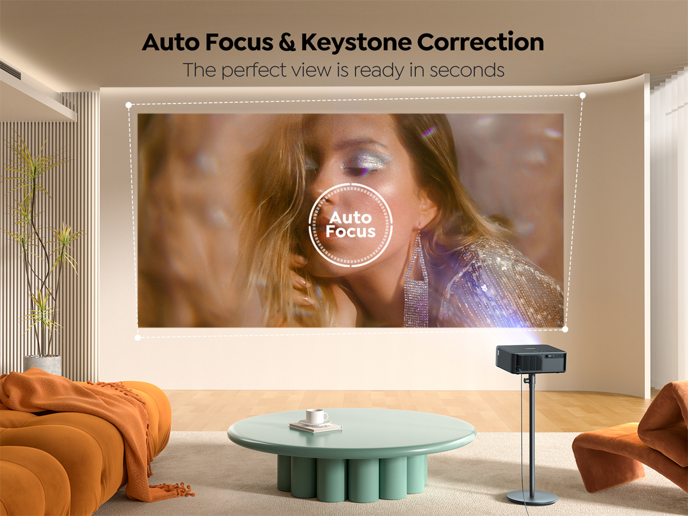 F2 Office 1080  Projector with JBL 10W Speakers 800 ANSI Ultra Bright, WiFi 6 and BT, Autofos Beamer for Home Hotel  