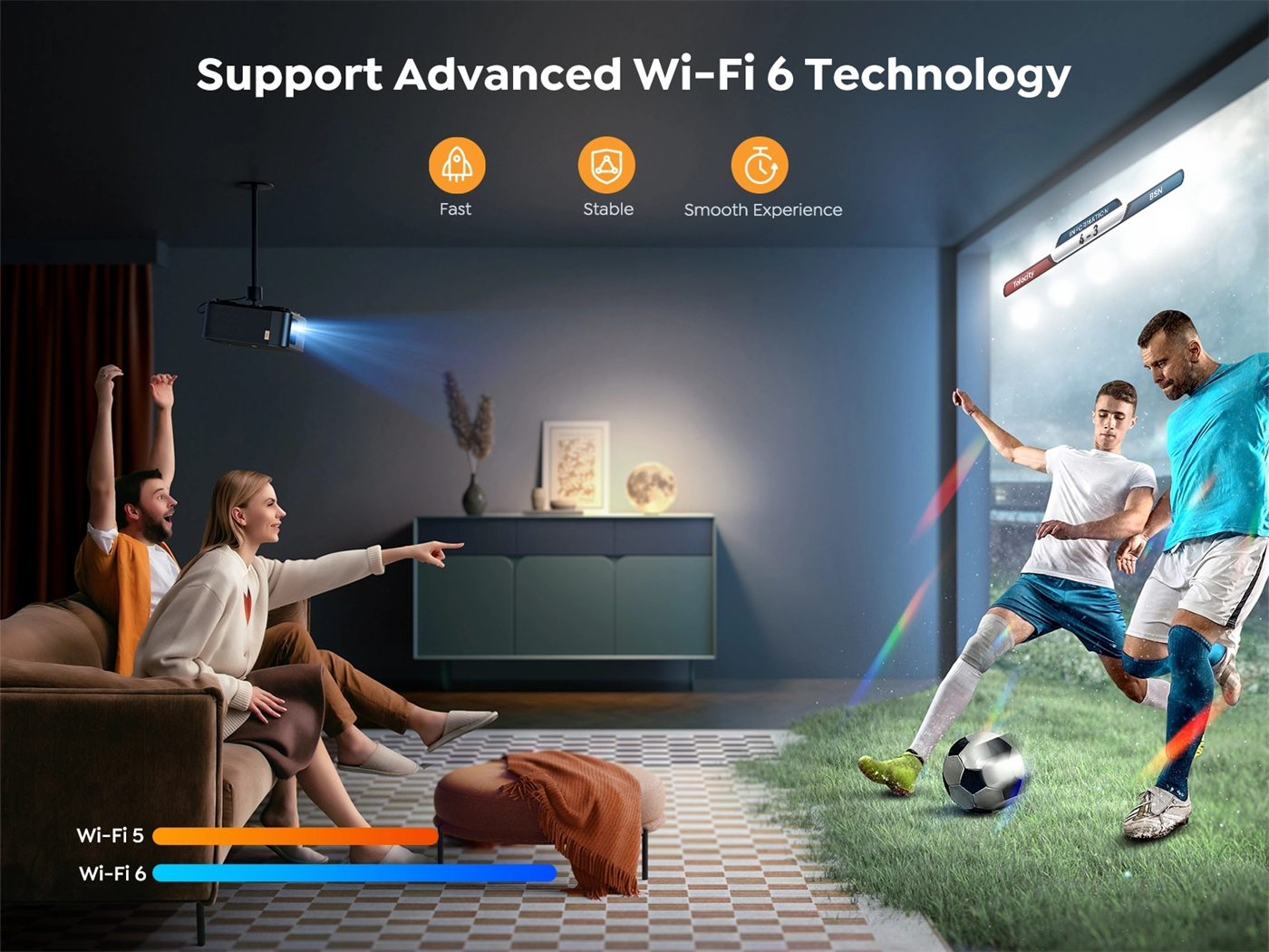 F2 Office 1080  Projector with JBL 10W Speakers 800 ANSI Ultra Bright, WiFi 6 and BT, Autofos Beamer for Home Hotel  