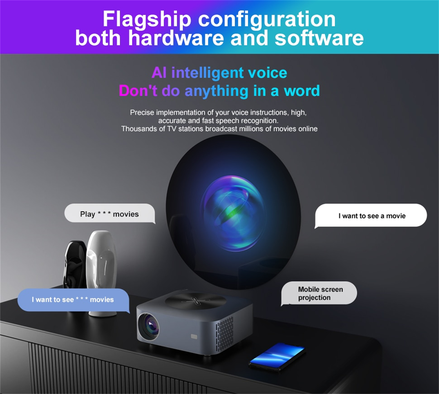  ﻿F1 ODM/OED Portable Android Projector Smart Video Cinemas Mini 1080P For Hotels, Schools, Office, Entertainment, Outdoors  