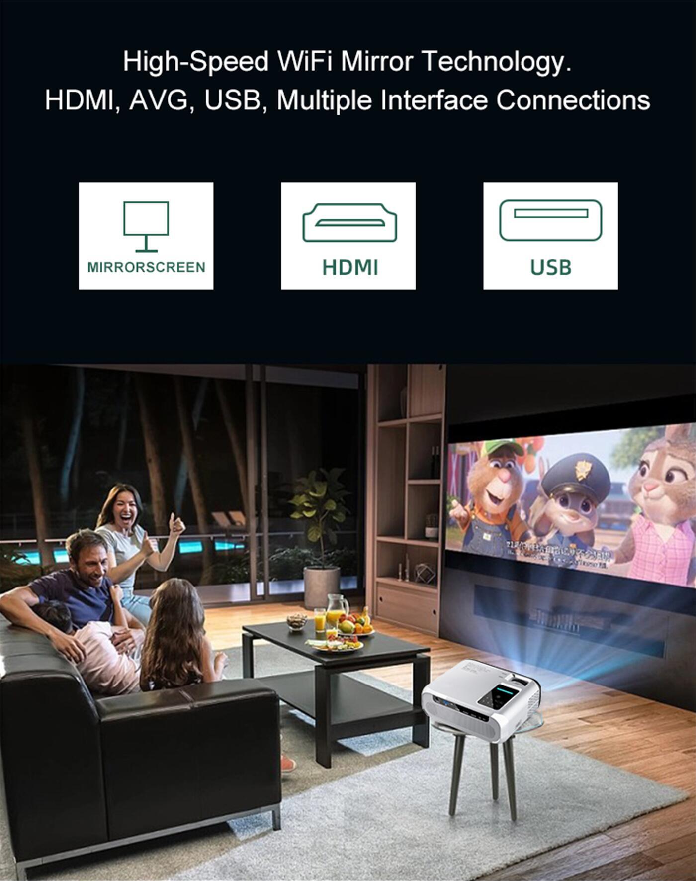 250 Ansi Lumin Dual WiFi Smart Android WiFi  BT5.0 Android 9 Mini Portable Pocket LCD Projector  