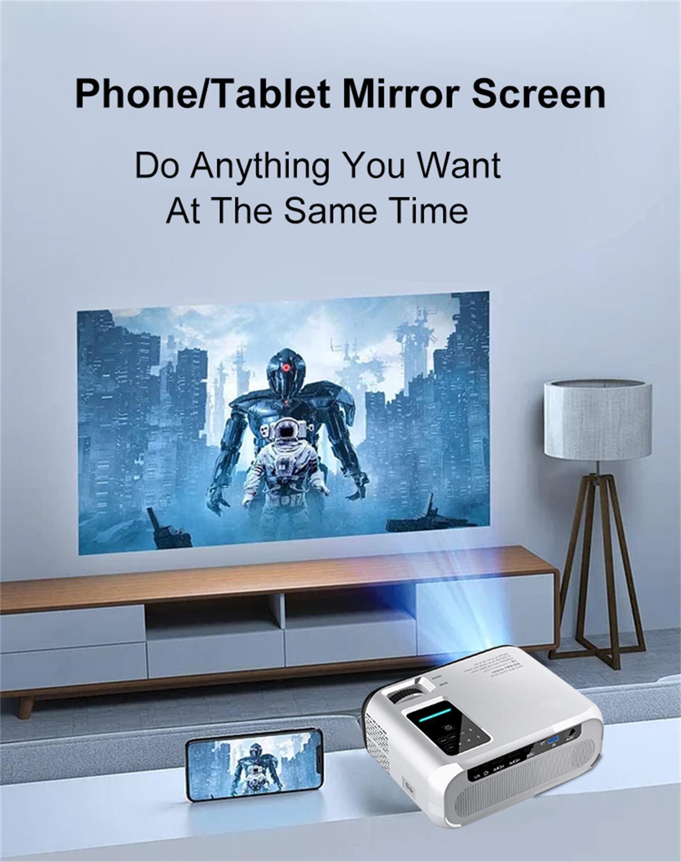 250 Ansi Lumin Dual WiFi Smart Android WiFi  BT5.0 Android 9 Mini Portable Pocket LCD Projector  