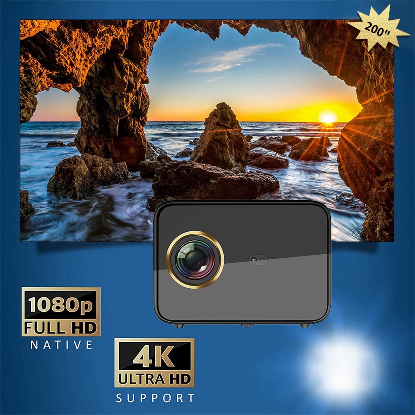 400 Ansi Lumin Dual WiFi Smart Android WiFi  BT5.0 Android 9 Mini Portable Pocket LCD Projector   