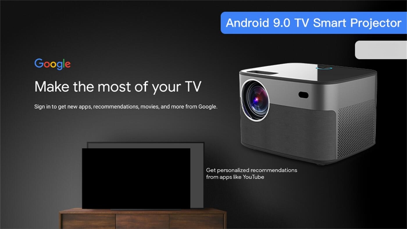 500 Ansi Lumin Dual WiFi Smart Android WiFi  BT5.0 Android 9 Mini Portable Pocket LCD Projector  