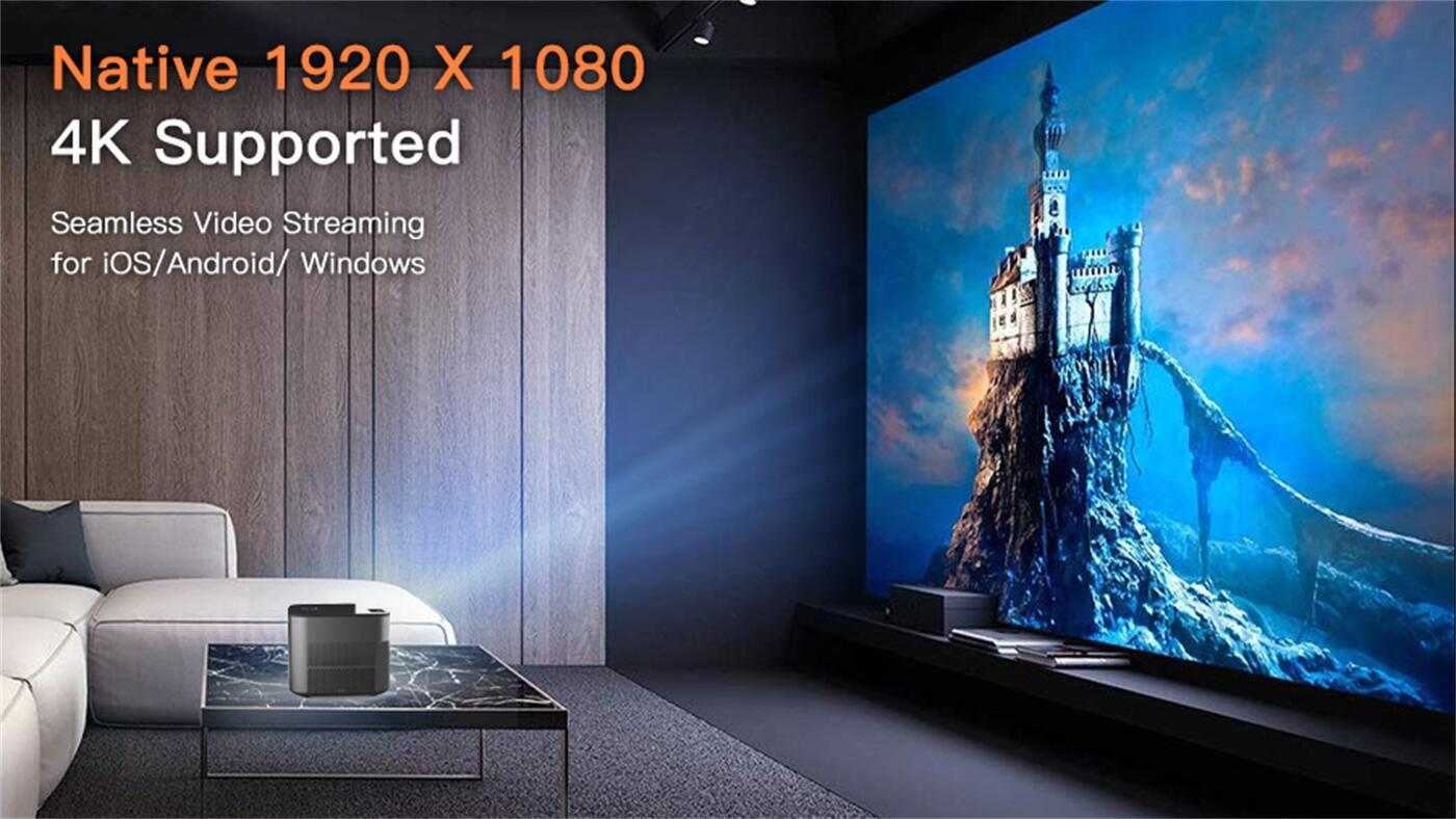 500 Ansi Lumin Dual WiFi Smart Android WiFi  BT5.0 Android 9 Mini Portable Pocket LCD Projector  