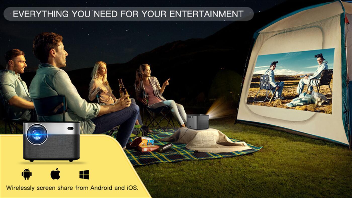 500 Ansi Lumin Dual WiFi Smart Android WiFi  BT5.0 Android 9 Mini Portable Pocket LCD Projector  