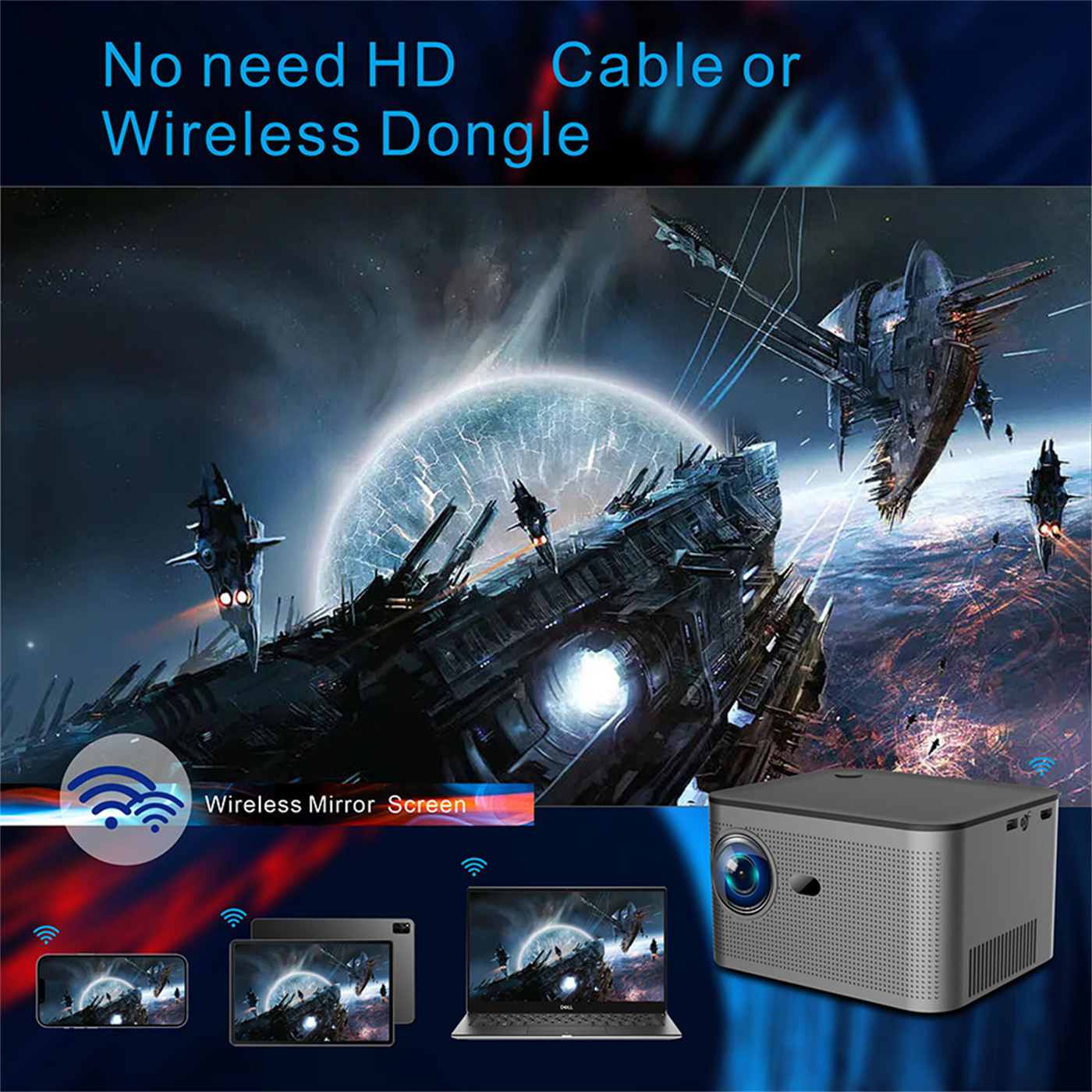 400 Ansi Lumin Smart Projector LCD Proyector Mini Home Theater 4k Android OS  