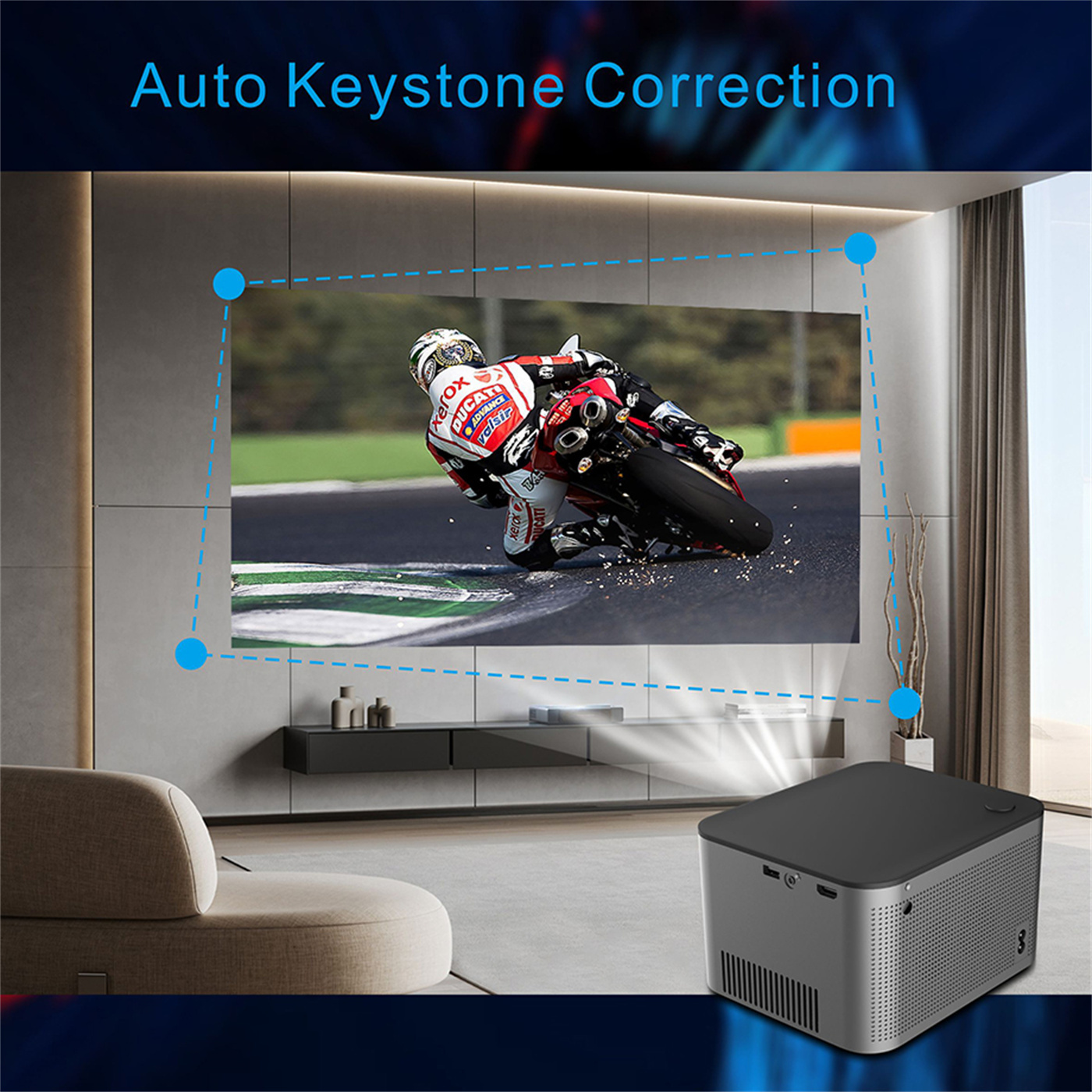 400 Ansi Lumin Smart Projector LCD Proyector Mini Home Theater 4k Android OS  