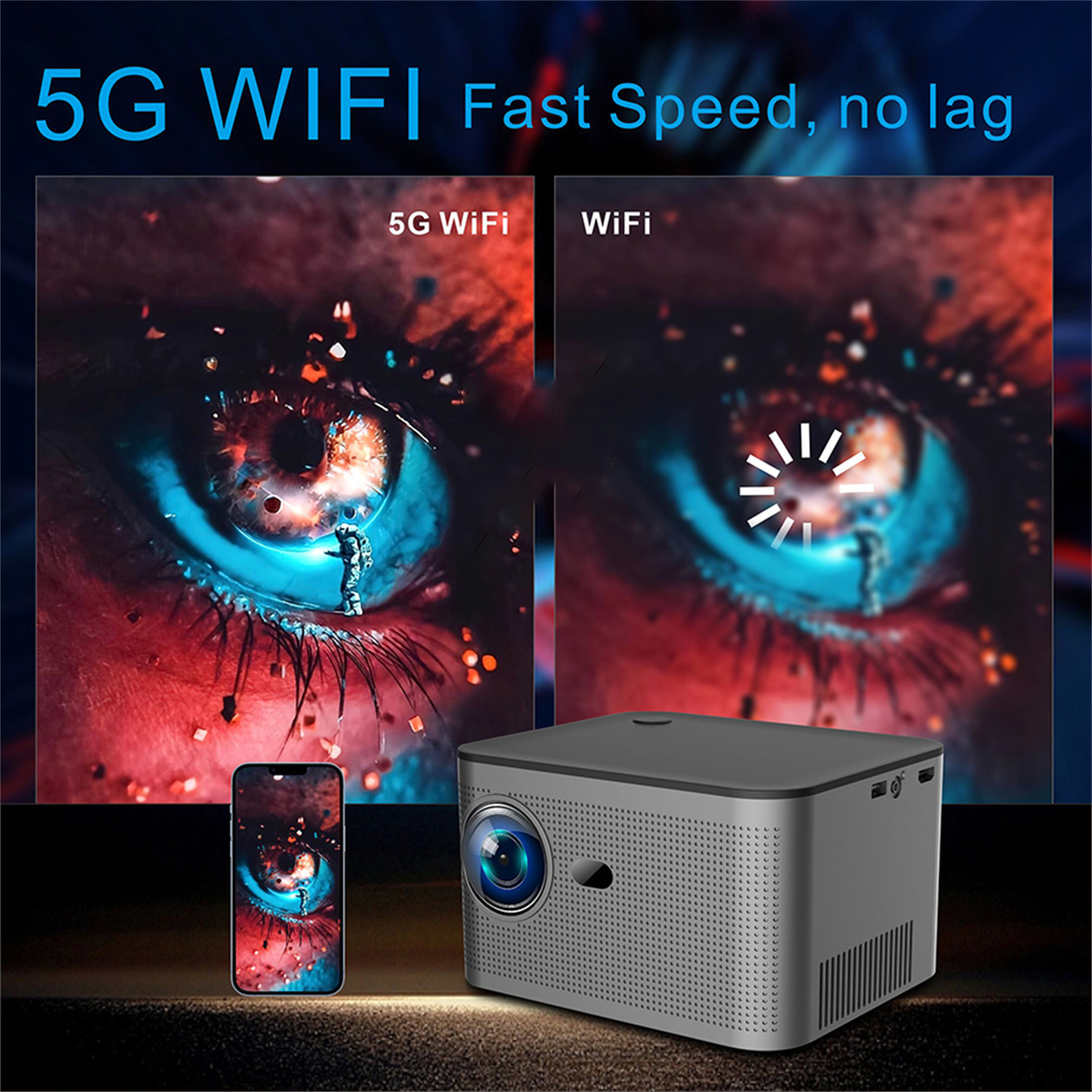 400 Ansi Lumin Smart Projector LCD Proyector Mini Home Theater 4k Android OS  