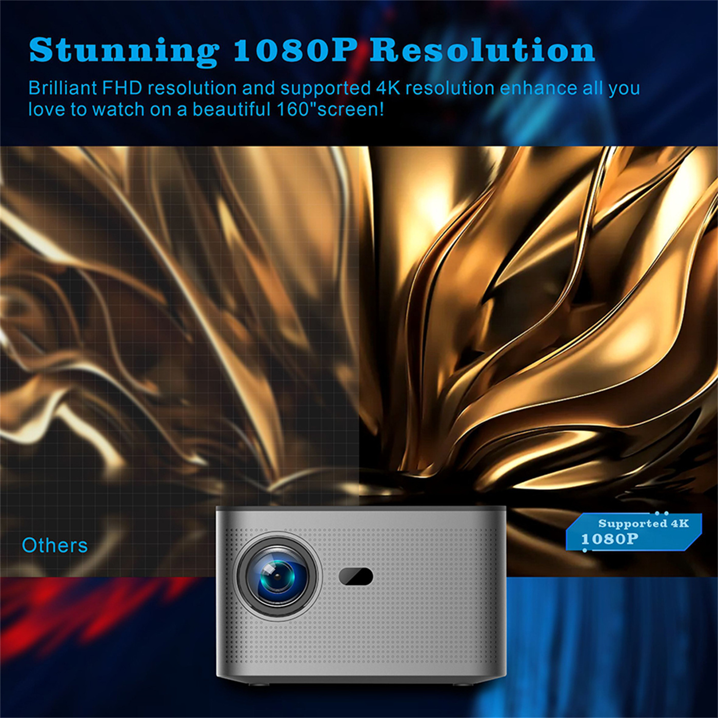 400 Ansi Lumin Smart Projector LCD Proyector Mini Home Theater 4k Android OS  