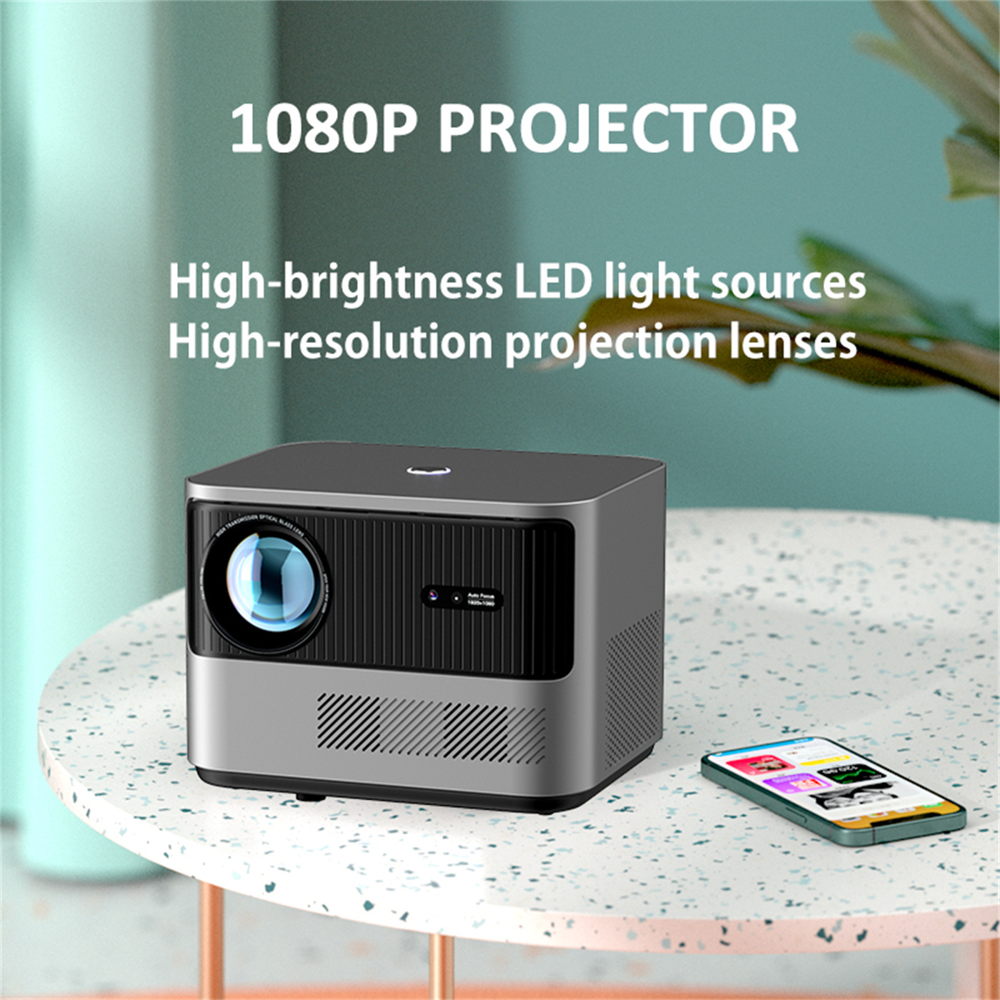 500 Ansi Lumin Android Muni 4K Support Projectors Mobile Phone 4G Android 1920X1080 App Story Telling Enclosed Projector For Study  