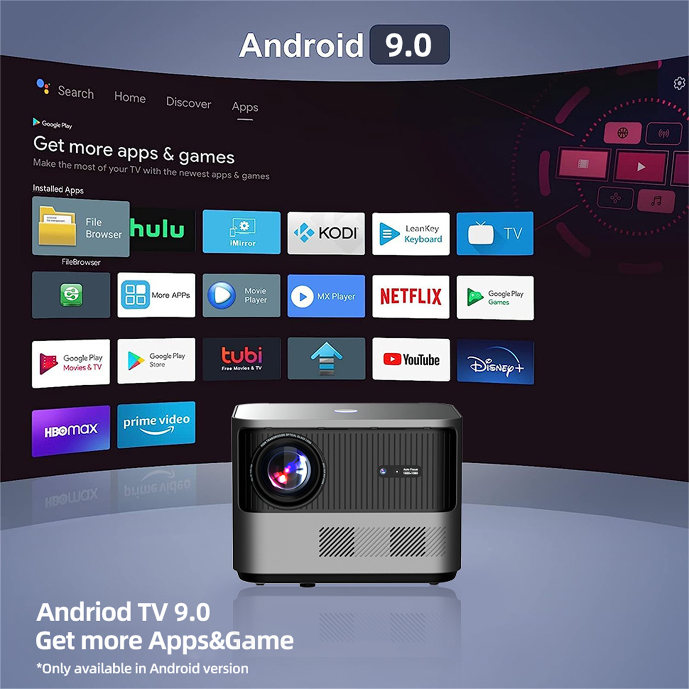 500 Ansi Lumin Android Muni 4K Support Projectors Mobile Phone 4G Android 1920X1080 App Story Telling Enclosed Projector For Study  