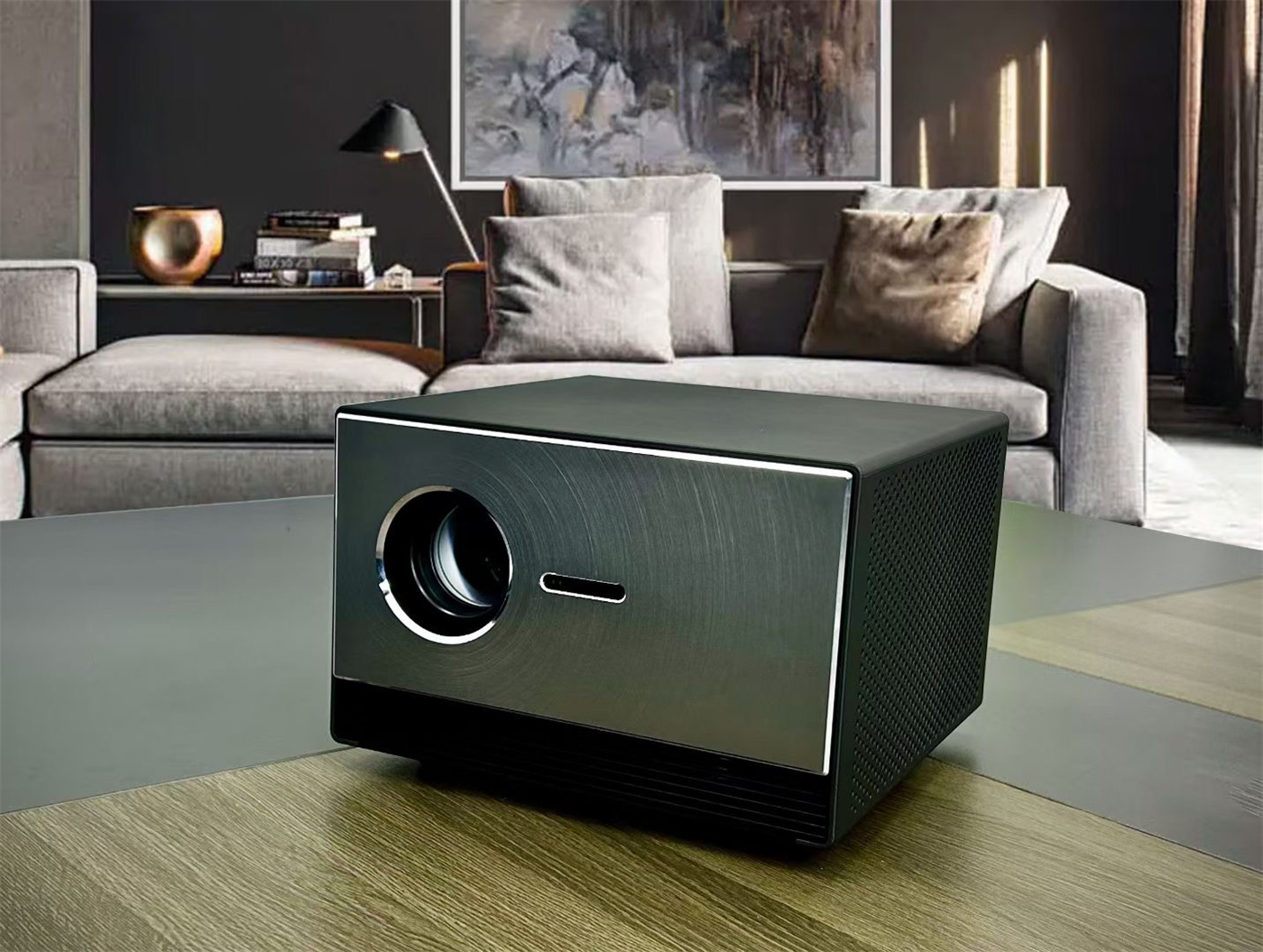 900ANSI Lumins Smart Portable Projector Quad Core Android 9 Dual WIFI LCD 4K Video 720P Home Theater Projector 4K Projector  2GB+32GB Memory  