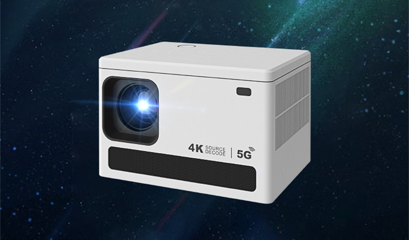 MOQ 200PCS / 200 ANSI Lumins Smart Portable Projector Quad Core Android 9 Dual WIFI 2K Video 720P Home Theater Projector 1GB+8GB Memory White / Grey  