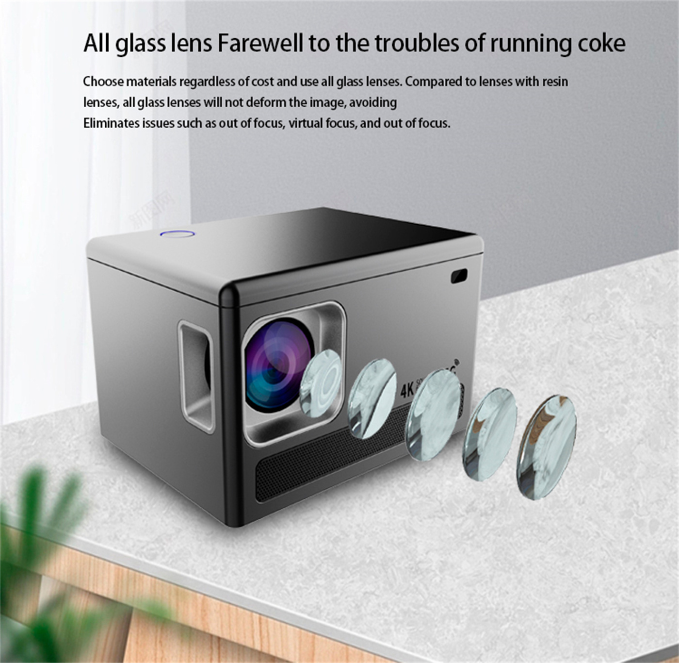 MOQ 200PCS / 200 ANSI Lumins Smart Portable Projector Quad Core Android 9 Dual WIFI 2K Video 720P Home Theater Projector 1GB+8GB Memory White / Grey  