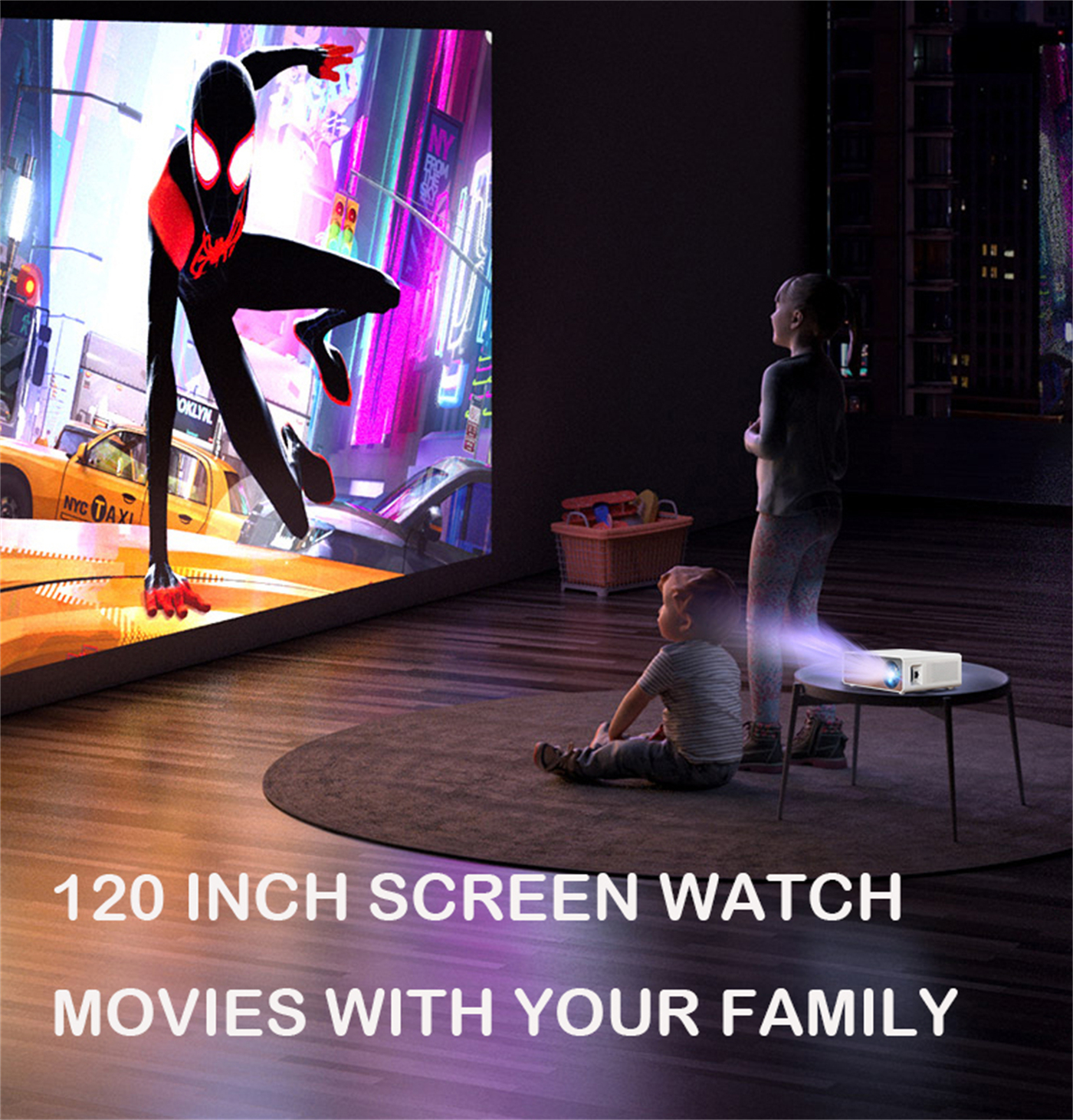 New Updated 1000 Ansi Lumens 1080P Projector] Updated High Brightness 1080P Full HD LED LCD Portable Home Theater Projector  