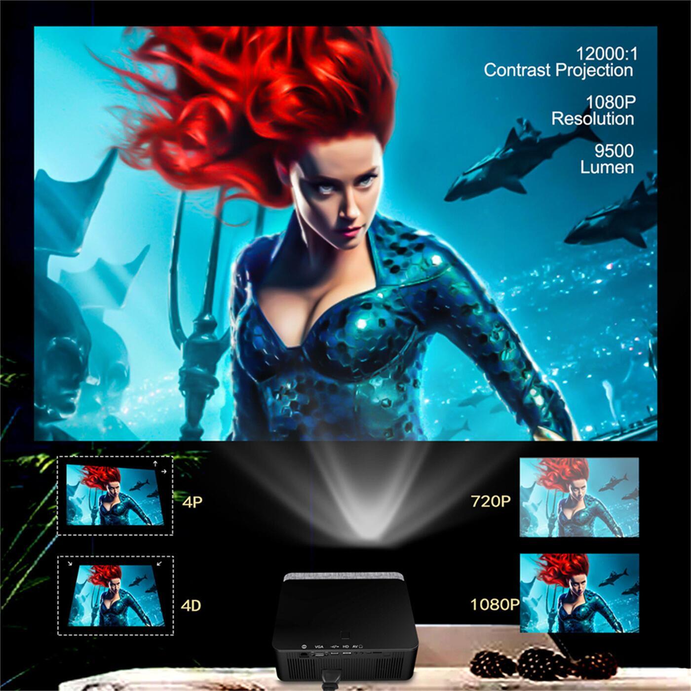 Mini Portable Projector Video Projector Screen Mirroring HD LED Video Projector Home Theater  