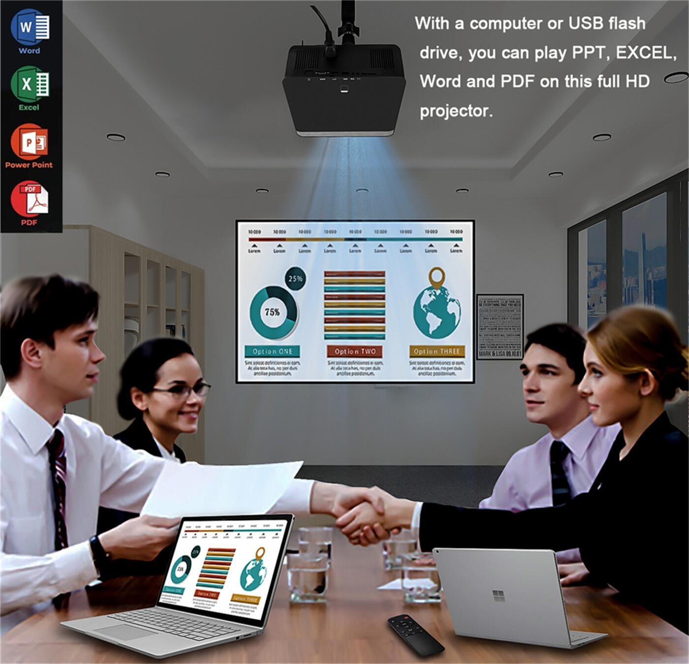 Mini Portable Projector Video Projector Screen Mirroring HD LED Video Projector Home Theater  