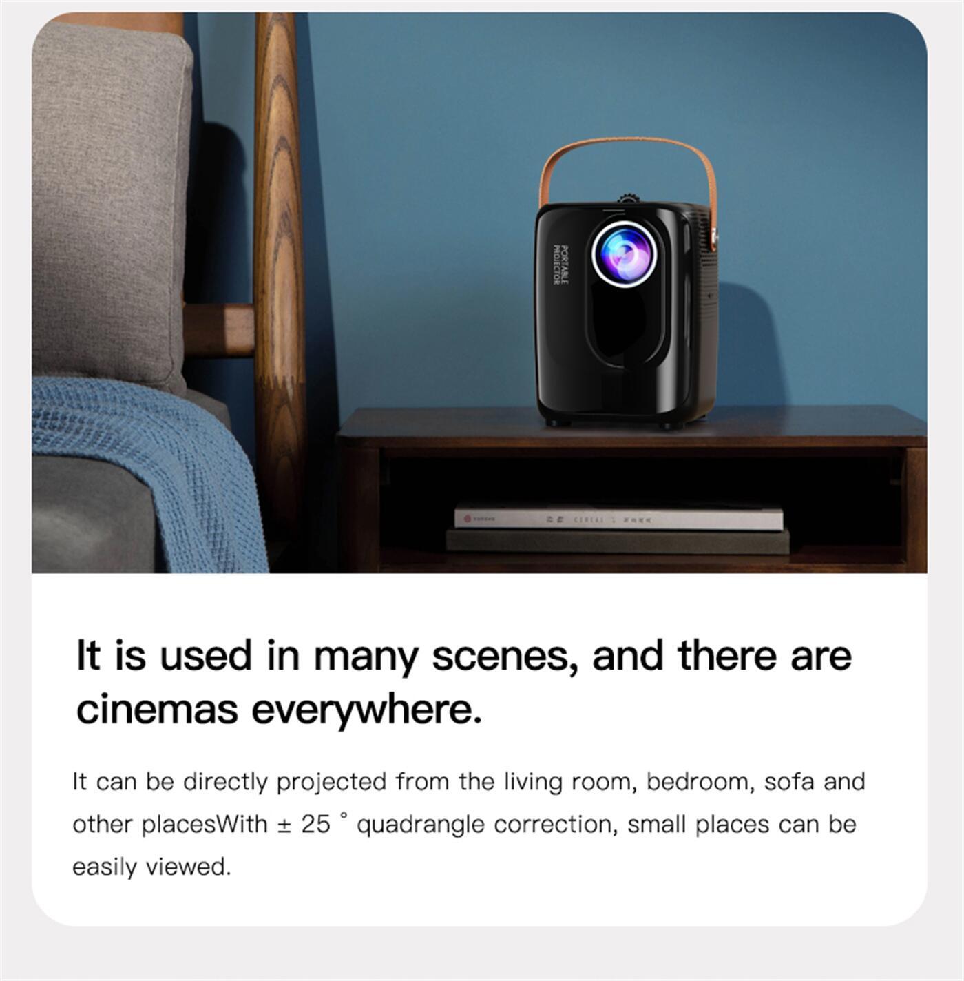 Outdoors Mini Android Projectors Portable Home with Same Screen Netflix Youtube Prime Video  