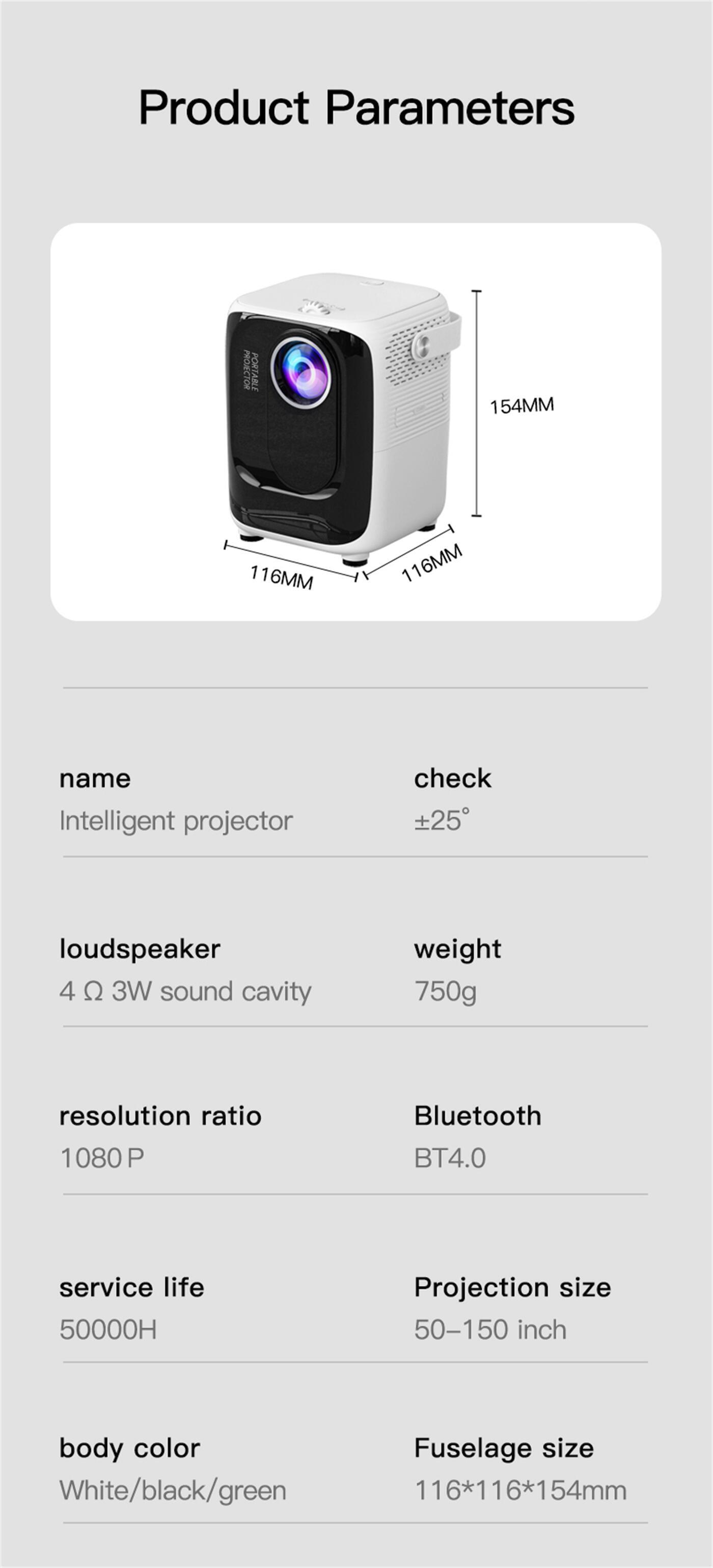 Outdoors Mini Android Projectors Portable Home with Same Screen Netflix Youtube Prime Video  