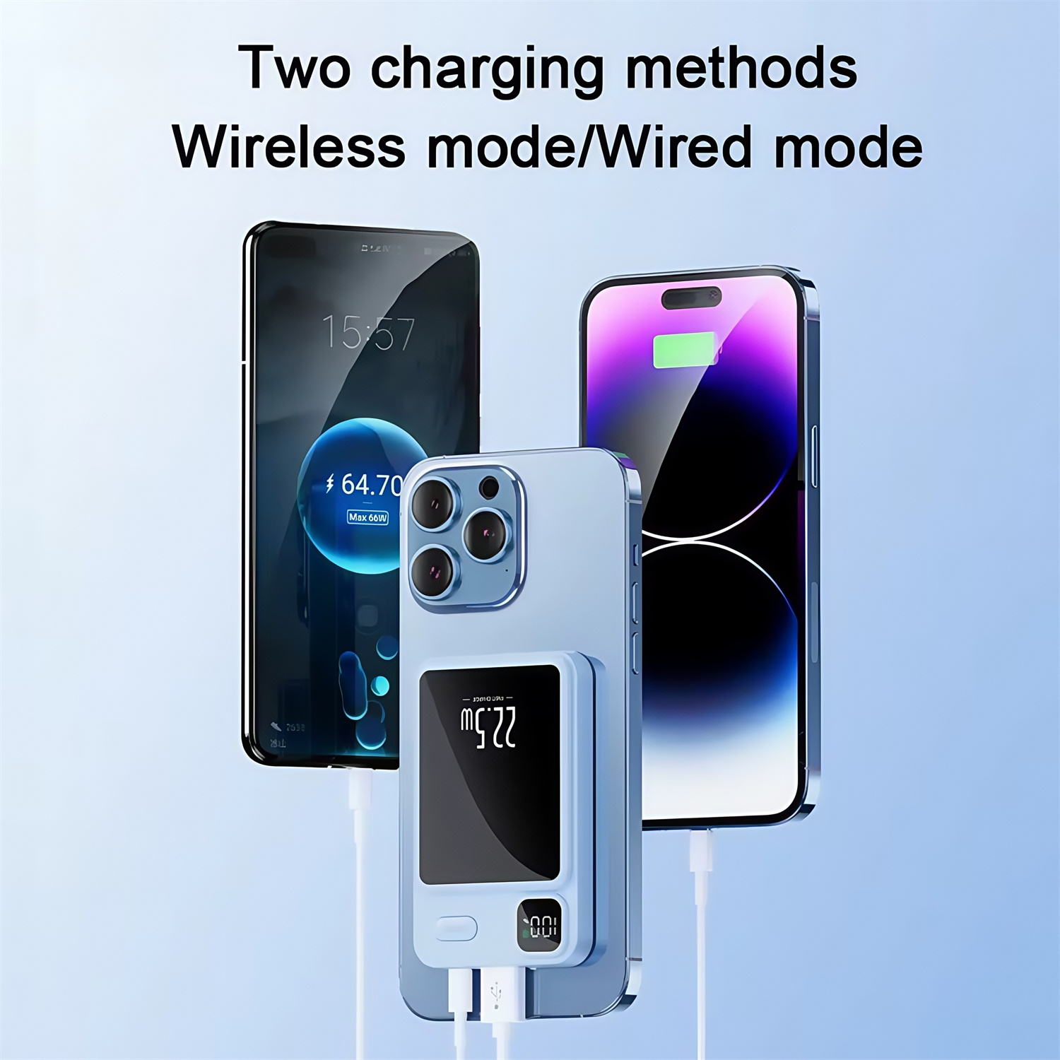 10000mAh 5000mAh Magnetic Wireless Power Bank 22.5W Super Fast Charging Ultra Capacity Metal Spare Battery Charger External Powerbank For iPhone15 Samsung Xiaomi MacSafe Daily Travel Office Use  