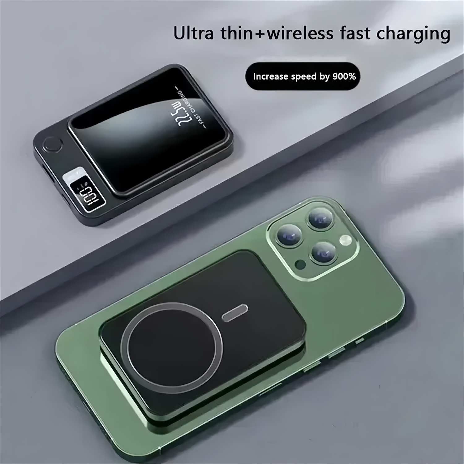 10000mAh 5000mAh Magnetic Wireless Power Bank 22.5W Super Fast Charging Ultra Capacity Metal Spare Battery Charger External Powerbank For iPhone15 Samsung Xiaomi MacSafe Daily Travel Office Use  