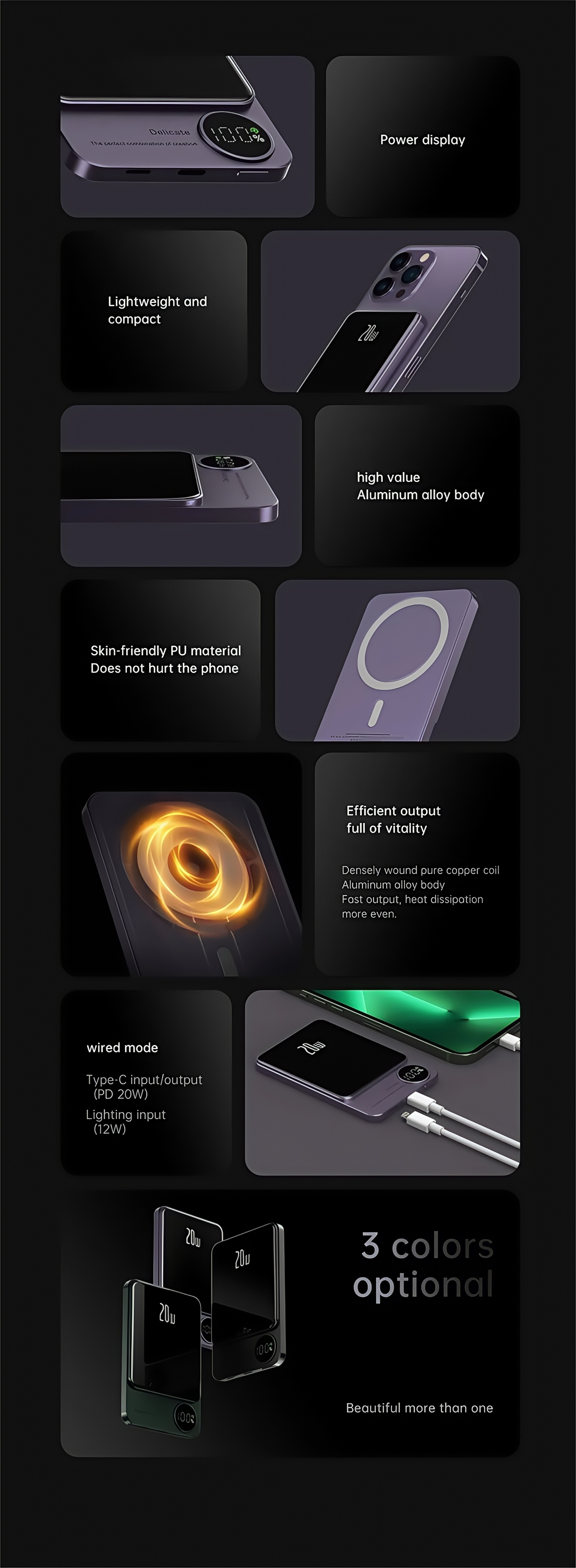 10000mAh 5000mAh Magnetic Wireless Charger Power Bank PD 20W Fast Charging Metal Powerbank External Spare Battery For iPhone MacSafe Daily Travel Office Use 10000mAh 5000mAh Magnetic Wireless Charger Power Bank PD 20W Fast Charging Metal Powerbank External Spare Battery For iPhone MacSafe Daily Travel Office Use portable Power bank,xiaomi power bank,iphone power bank,samsung power bank,fast charging power bank,22W power bank,10000mah power bank,20000mah power bank,power bank factory,power bank wholesale