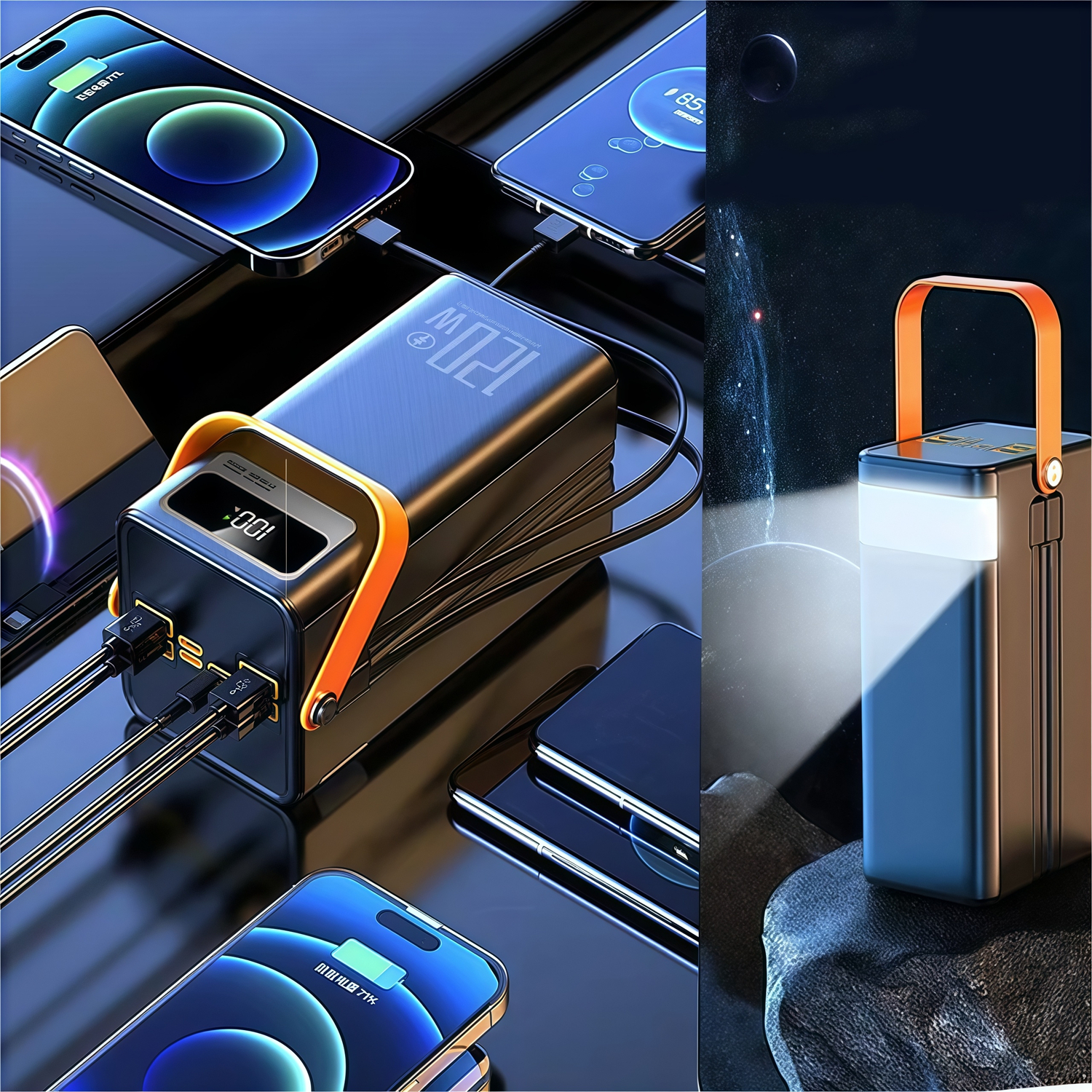 120W Super Fast Charging Power Bank 100000mAh 60000mAh Large Capacity Portable Outdoor Camping With Built In Cable LED Light 120W Super Fast Charging Power Bank 100000mAh 60000mAh Large Capacity Portable Outdoor Camping With Built In Cable LED Light Large Capacity Power bank,Storage Battery Pack,Outdoor camping,Car Emergency Power Supply,xiaomi power bank,iphone power bank,samsung power bank,fast charging power bank