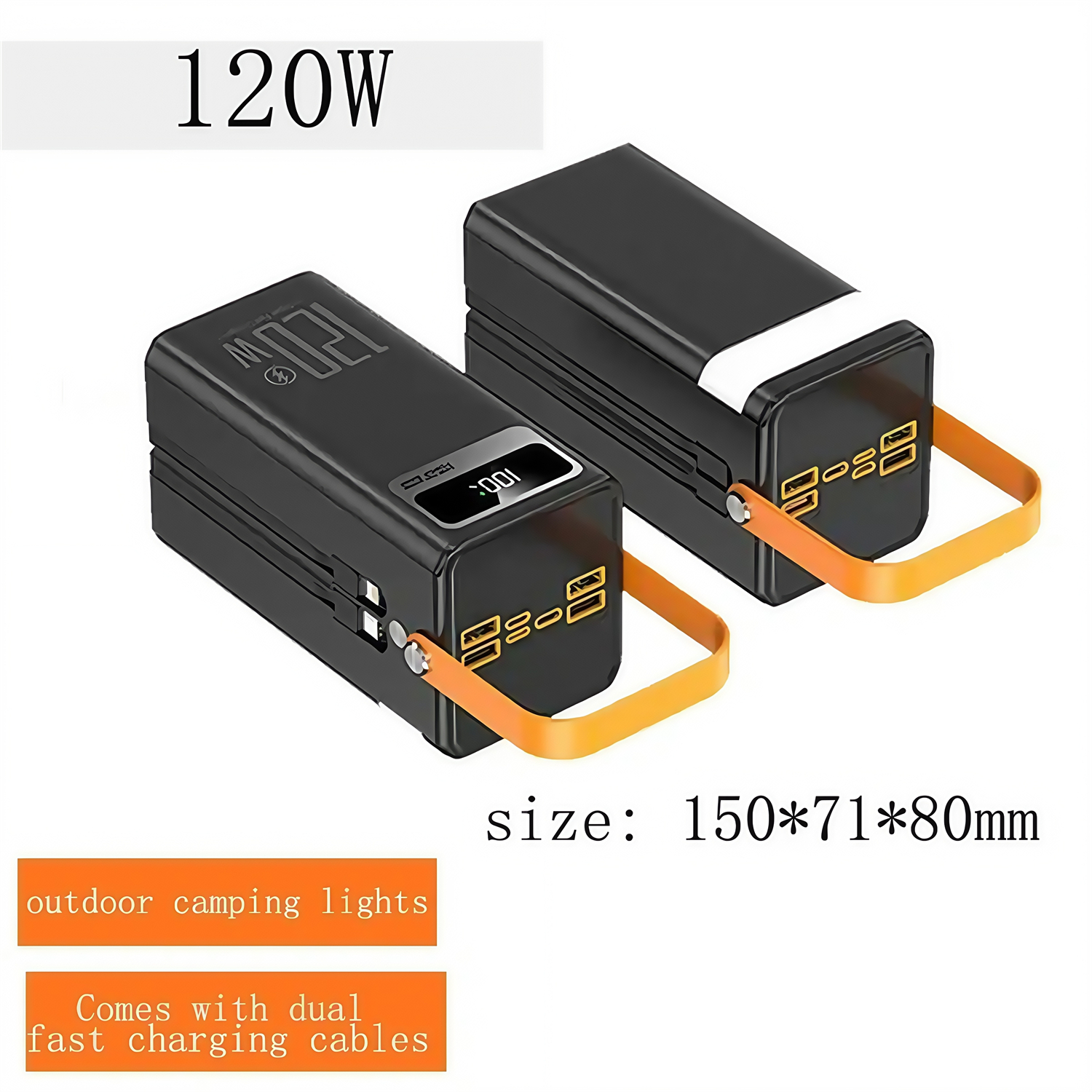 120W Super Fast Charging Power Bank 100000mAh 60000mAh Large Capacity Portable Outdoor Camping With Built In Cable LED Light 120W Super Fast Charging Power Bank 100000mAh 60000mAh Large Capacity Portable Outdoor Camping With Built In Cable LED Light Large Capacity Power bank,Storage Battery Pack,Outdoor camping,Car Emergency Power Supply,xiaomi power bank,iphone power bank,samsung power bank,fast charging power bank
