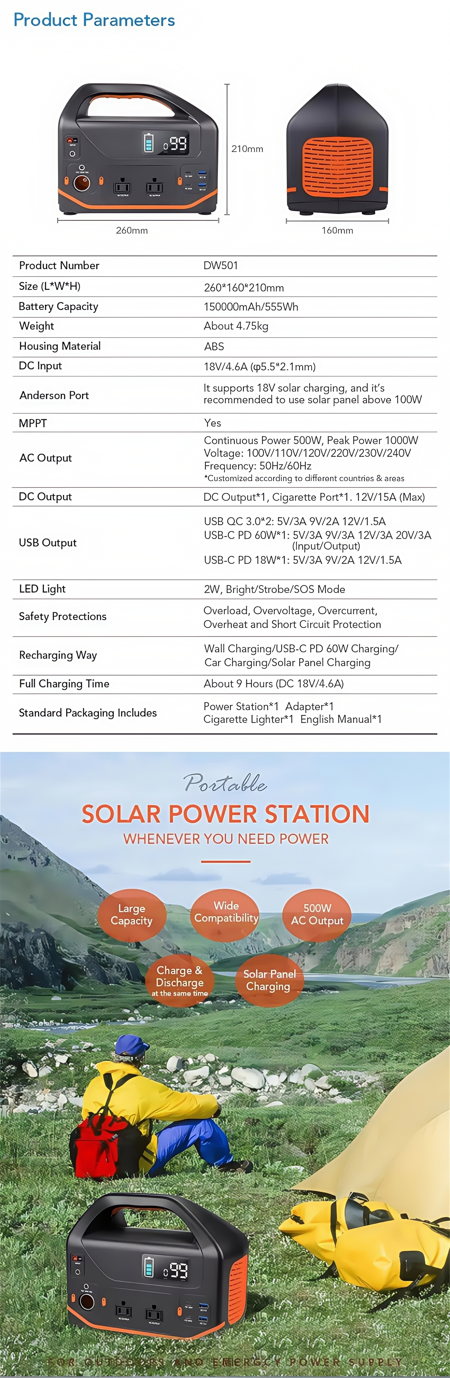 150000mAh 555W Portable Power Station Solar Generator 200W Solar Panel Large Capacity Power Supply Storage Battery Pack for Outdoors Car Emergency Power Family Use 150000mAh 555W Portable Power Station Solar Generator 200W Solar Panel Large Capacity Power Supply Storage Battery Pack for Outdoors Car Emergency Power Family Use 150000mAh 555W Portable Power Station,Solar Generator,200W Solar Panel,Large Capacity Power Supply,Storage Battery Pack,Outdoors,Car Emergency power supply,Family use power station