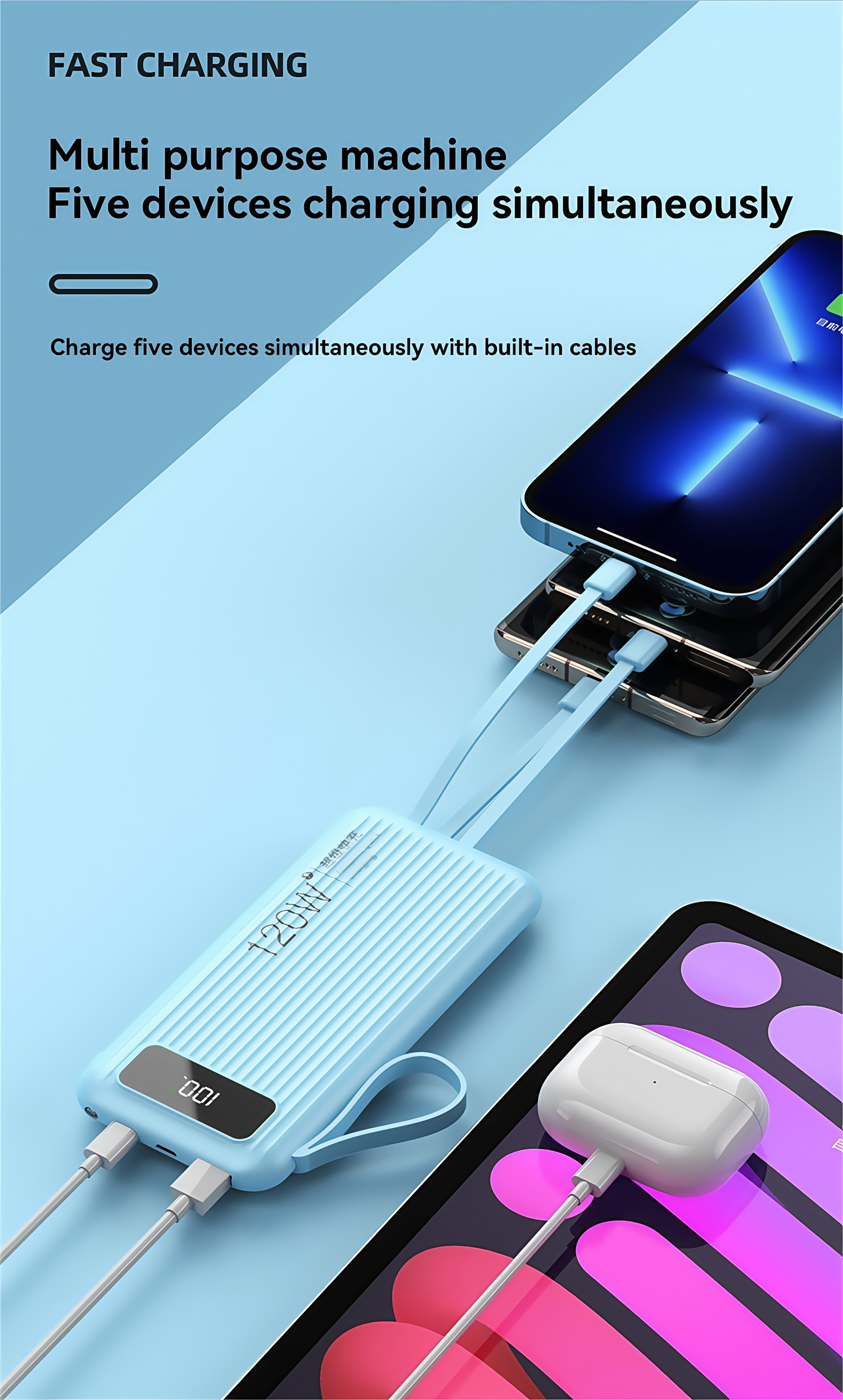 China Factory 120W Super Fast Charging Power Bank 10000mAh Portable Charger with Built-In Cable Digital Display Universal Compatible for iPhone Huawei Samsung Xiaomi Wholesale China Factory 120W Super Fast Charging Power Bank 10000mAh Portable Charger with Built-In Cable Digital Display Universal Compatible for iPhone Huawei Samsung Xiaomi Wholesale power bank,fast charging power bank,iphone power bank,xiaomi power bank,power bank factory,power bank factory china,china power bank factory