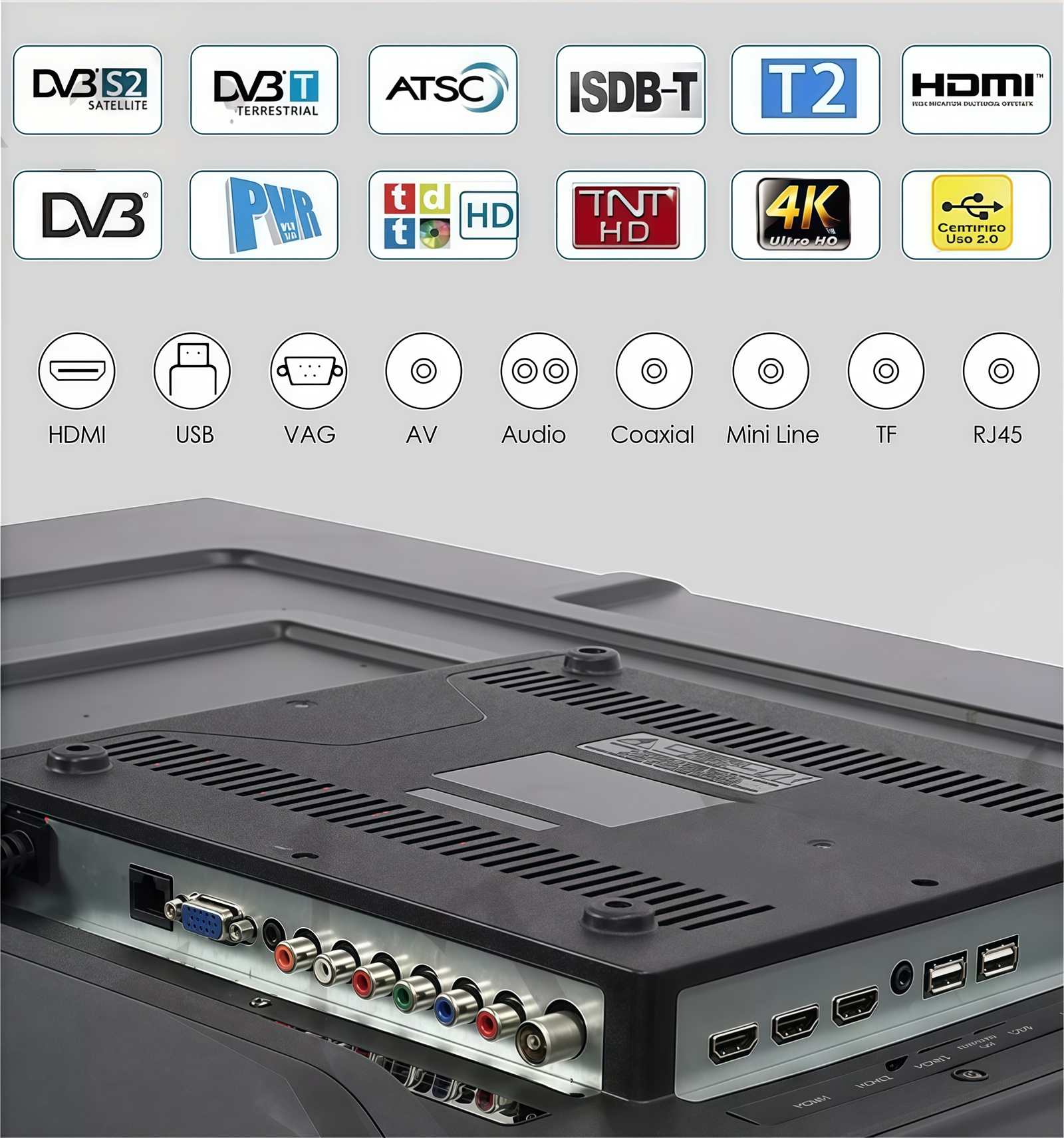 32 Inch Smart LED TV Android LED Plastic Shell Television 8K 4K Borderless Television DVB T2 S2   