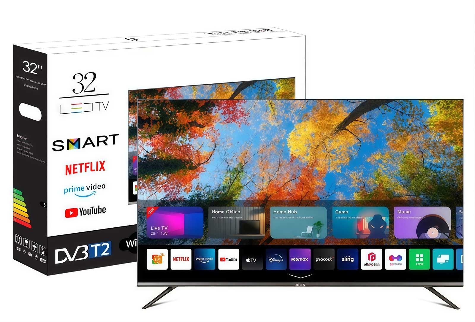 32 Inch Smart LED TV Android LED Plastic Shell Television 8K 4K Borderless Television DVB T2 S2   
