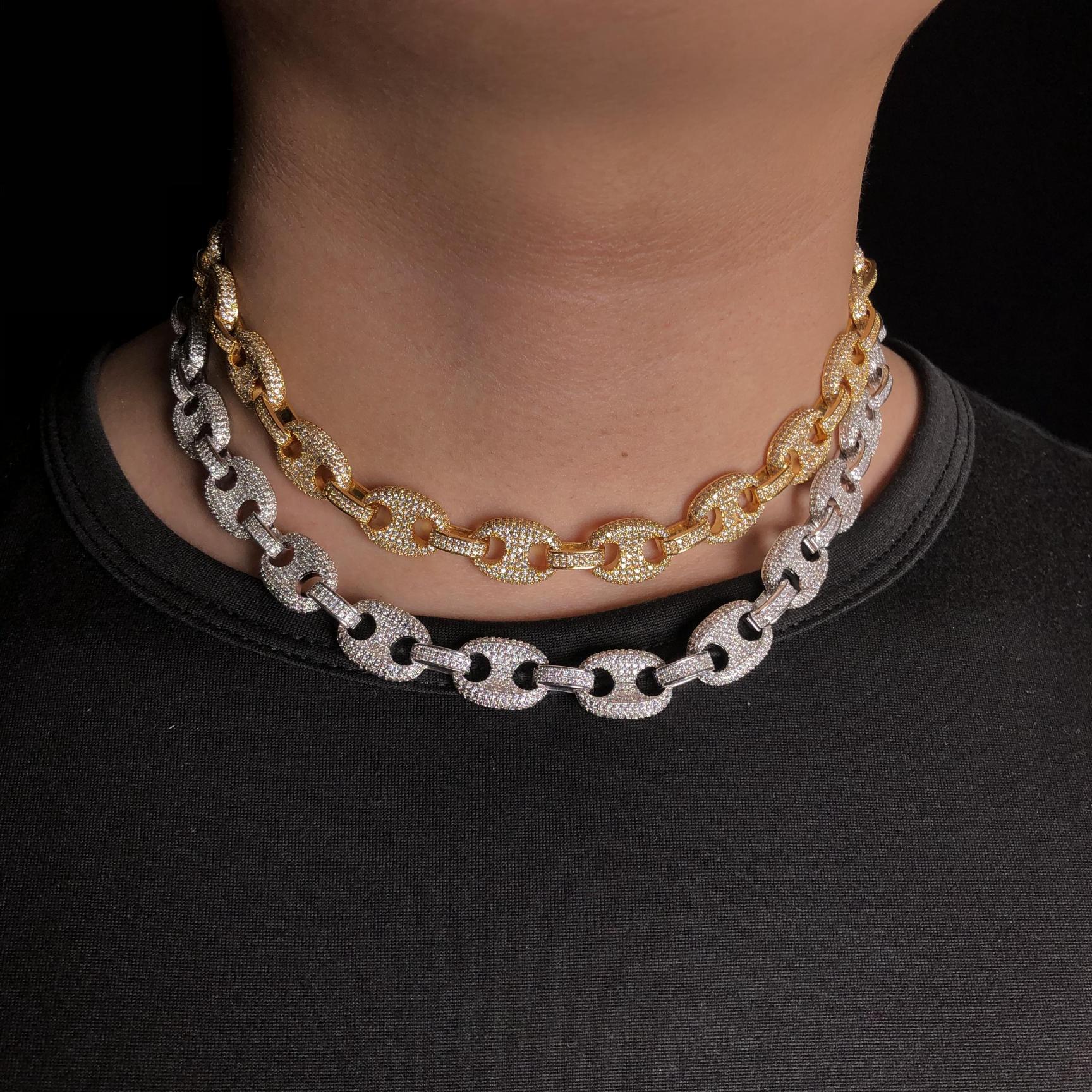 Diamond Gucci Link Chain White Gold and 18k gold