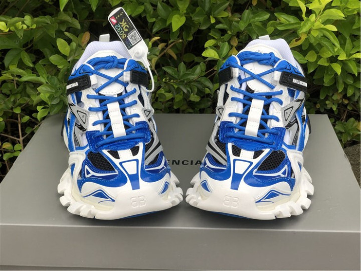 balenciaga shoes white and blue
